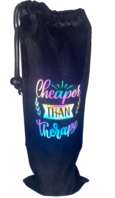 Bottle Bag ~ Cheaper Than Therapy Velvet Bag