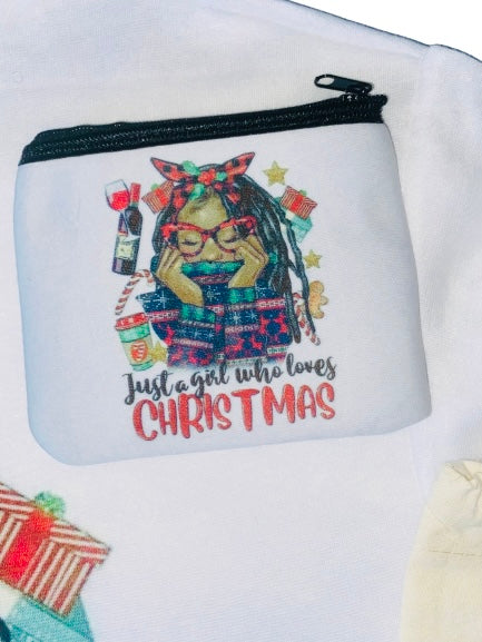 Christmas Basket ~ Just A Girl Who Loves Christmas Ladies Hoodie Bundle