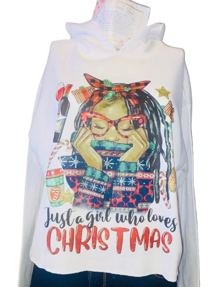 Christmas Basket ~ Just A Girl Who Loves Christmas Ladies Hoodie Bundle