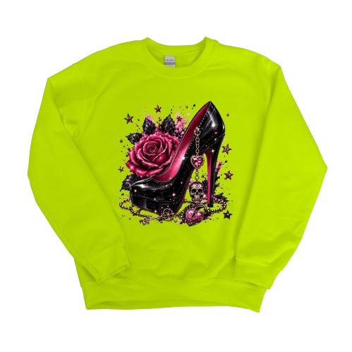Sweatshirt Season ~ Pink Rose Heel Crewneck Unisex
