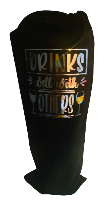 Bottle Bag ~ Drinks Well With Others Velvet Bag