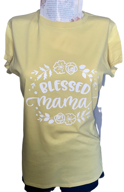 Mom Life ~ Blessed Mama Flowers" Ladies Tee
