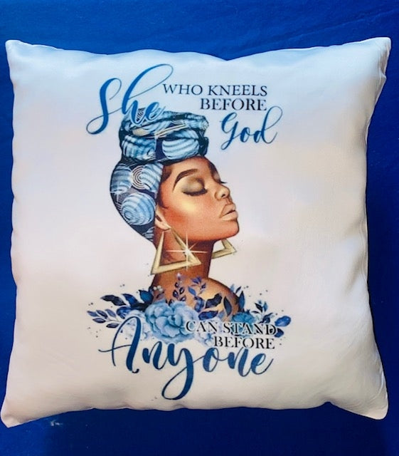 Throw Pillow ~ Faith She Who Kneels Before God