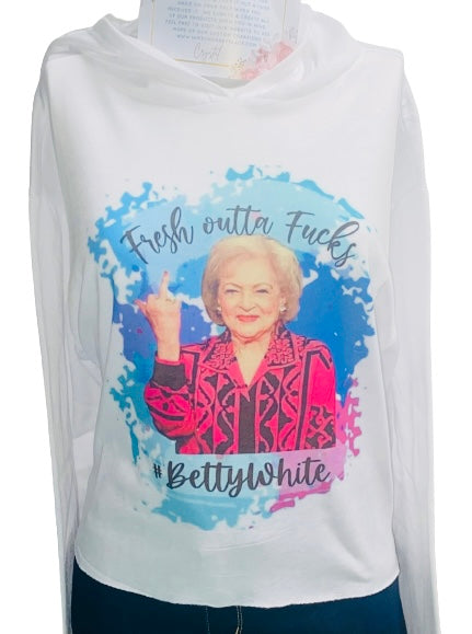 Hoodie Season ~ Fresh Outta Fu?ks To Give Cropped Hoodie