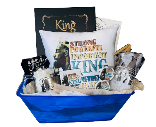 For Him Gift Basket ~ Black King The Most Important Piece Basket