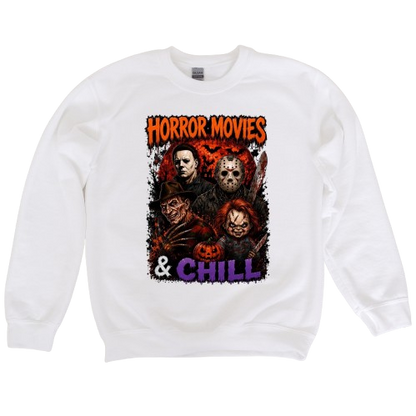 Sweatshirt Season ~ Horror Movies & Chill Crewneck Unisex