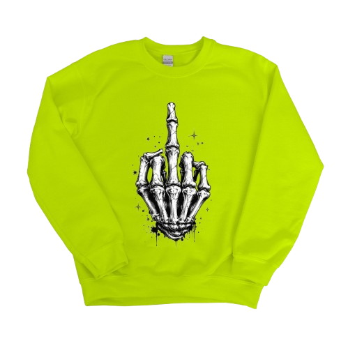 Sweatshirt Season ~ Middle Finger Bones Crewneck Unisex