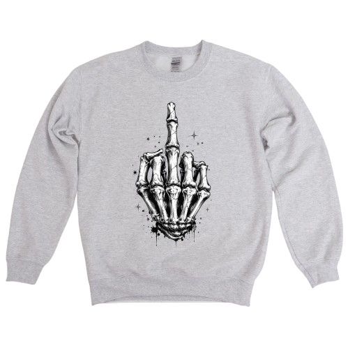 Sweatshirt Season ~ Middle Finger Bones Crewneck Unisex