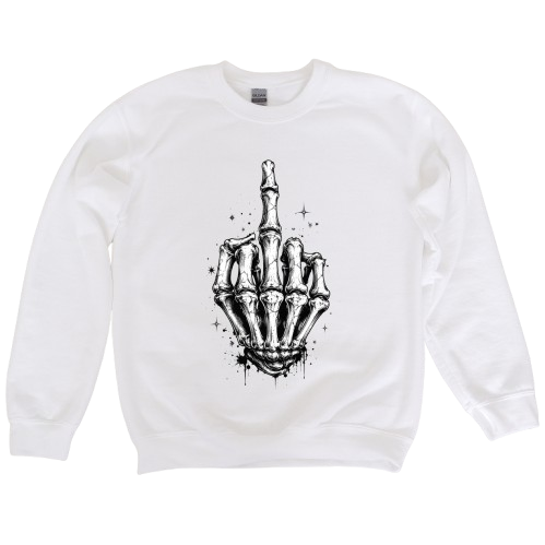 Sweatshirt Season ~ Middle Finger Bones Crewneck Unisex
