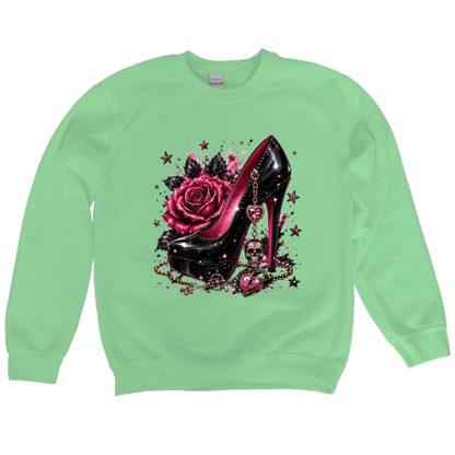 Sweatshirt Season ~ Pink Rose Heel Crewneck Unisex