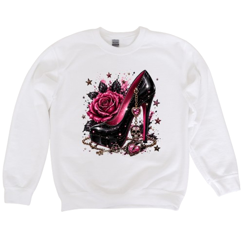 Sweatshirt Season ~ Pink Rose Heel Crewneck Unisex