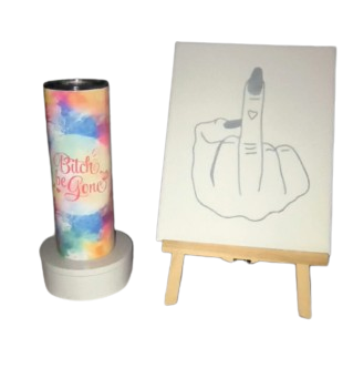 Canvas & Tumbler ~ B Be Gone Tye Die "Sip Bundle"