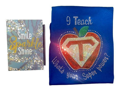 Teacherlife Gift Ideas ~ I Teach What's Your Superpower Rhinestone Tee Gift Box
