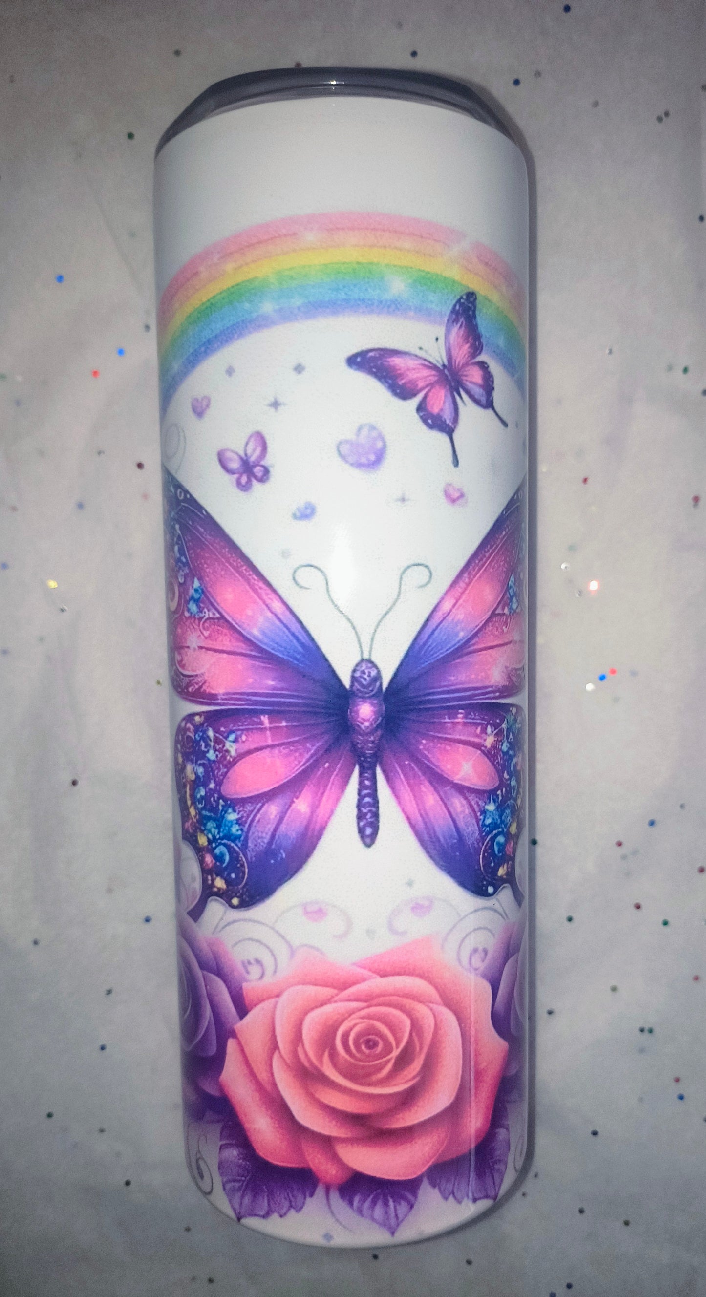 Creative Tumblers ~ Butterfly Rainbow 20 Oz.