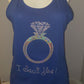 Married Life ~ I Said Yes Bling Tank Blue