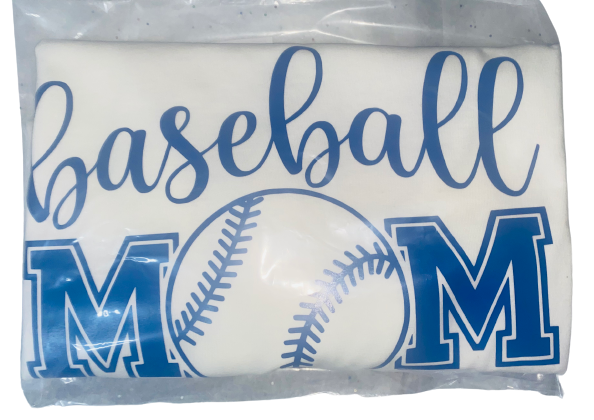 Baseball Tee ~ Baseball Mom Red Sleeve Baseball Tee