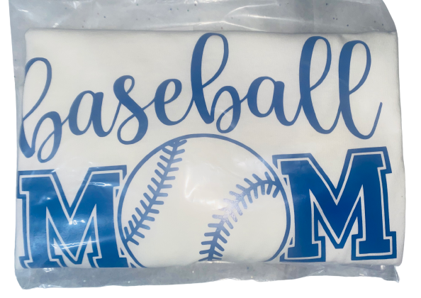 Baseball Tee ~ Baseball Mom Blue Sleeve Baseball Tee
