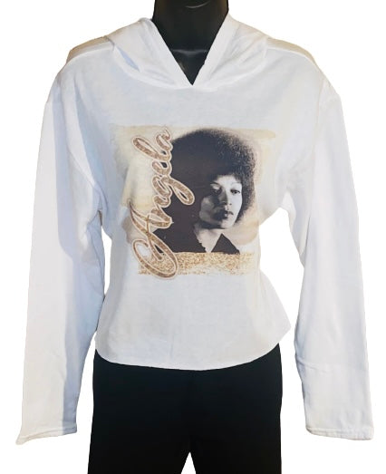 Hoodie Season ~ Angela Davis Inspired Cropped Shirt Hoodie