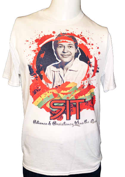 Melanin Magic ~ Sit, Patience & Persistency Wins The Race Rosa Tee