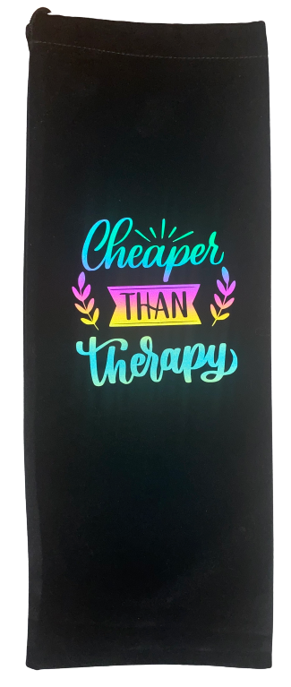 Bottle Bag ~ Cheaper Than Therapy Velvet Bag