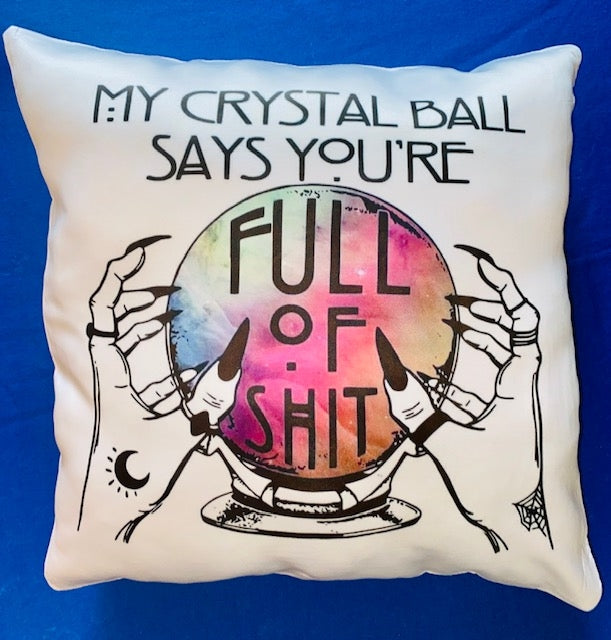 Throw Pillow ~ Crystals & Trap Music, My Crystal Ball Says