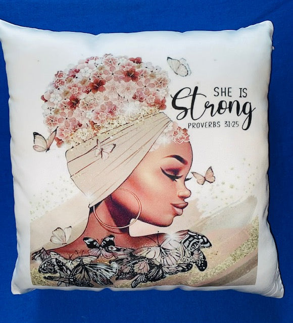 Throw Pillow ~ Faith, She Is Strong