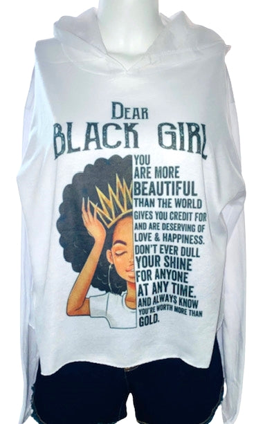 Hoodie Season ~ Dear Black Girl Crop Hoodie