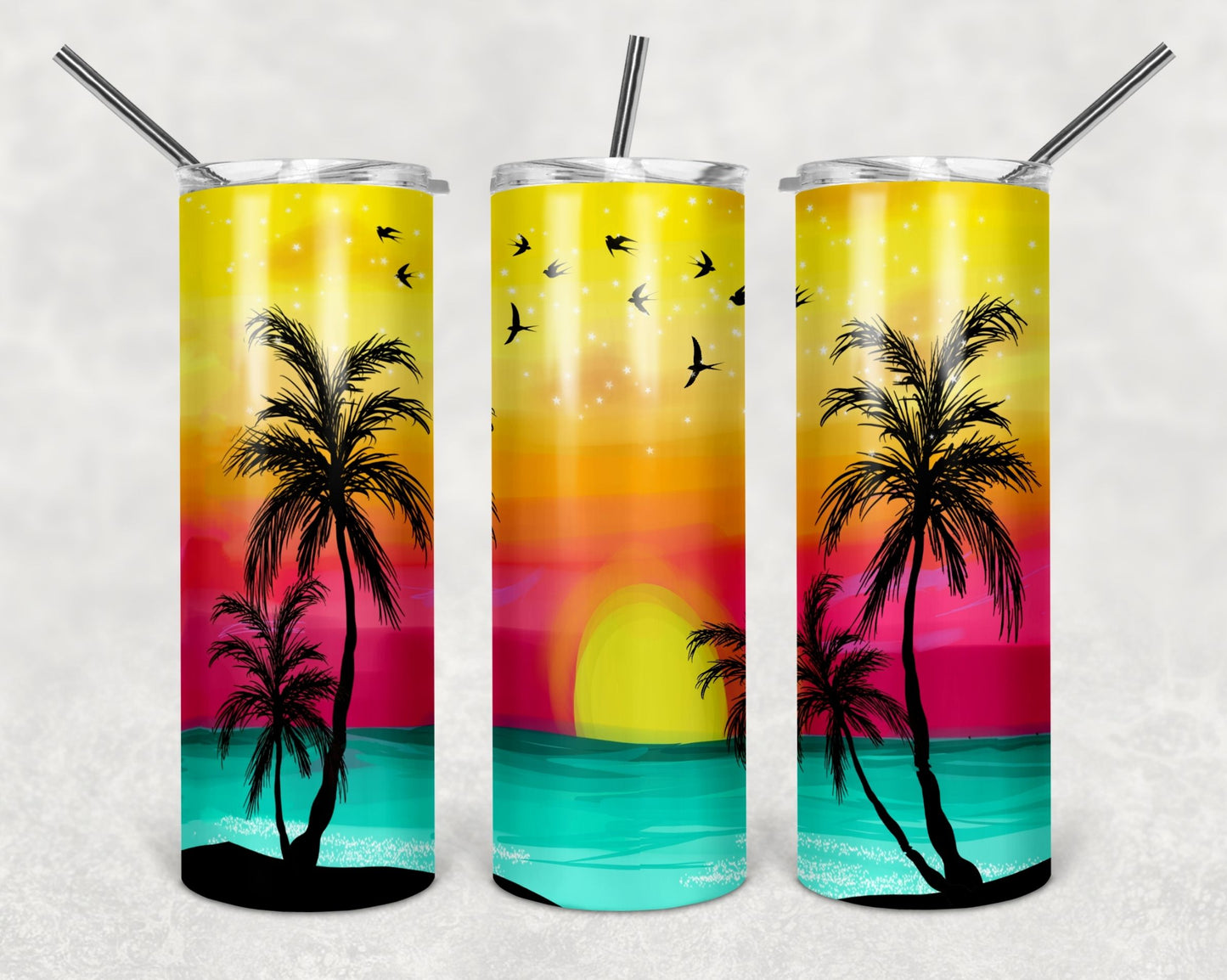 Creative Tumblers ~ Tropical Sunset Palm Trees