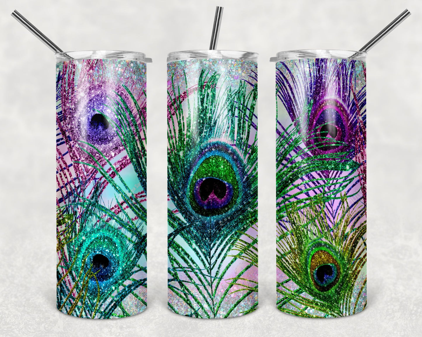 Creative Tumblers ~ Peacock Feather Fun