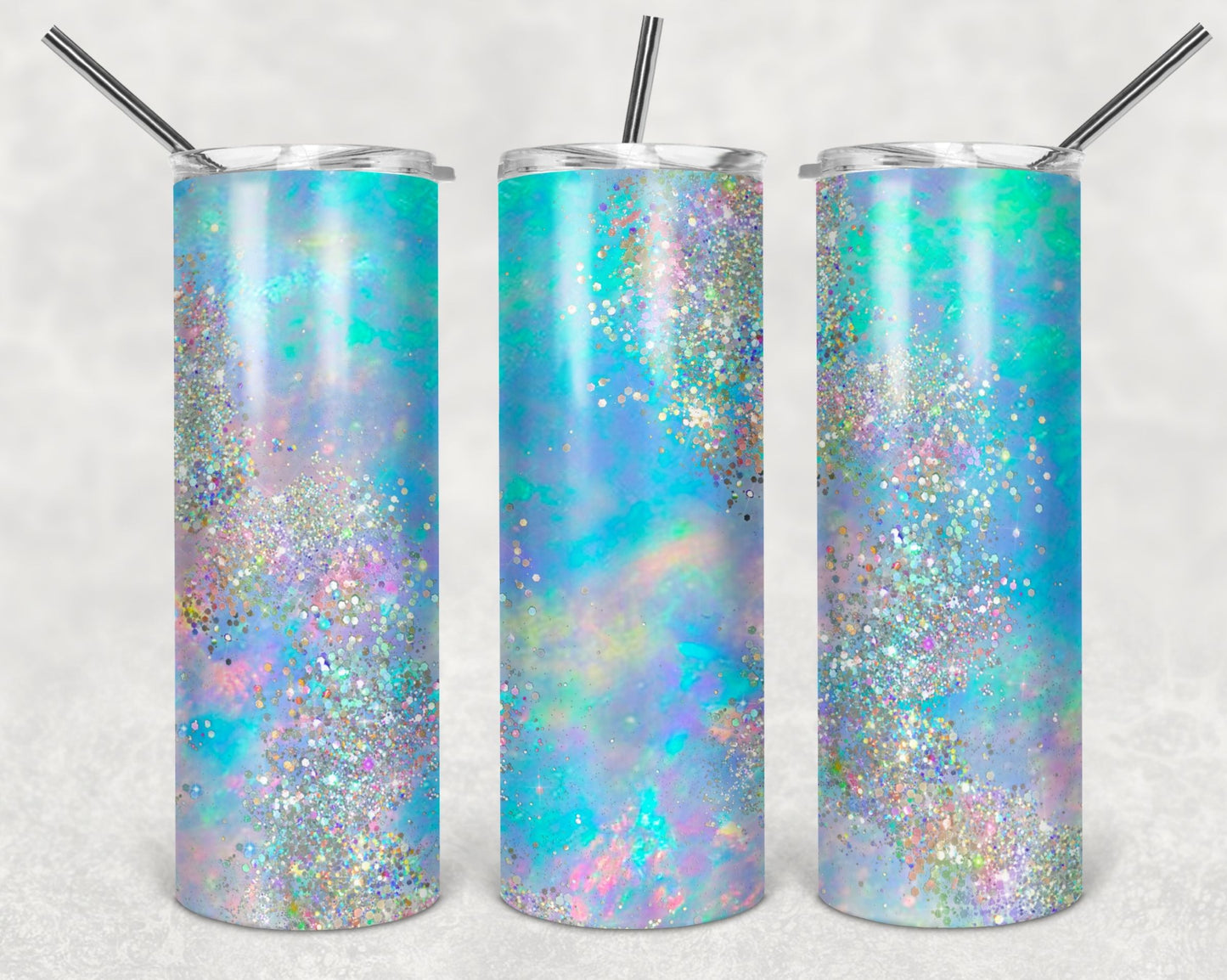 Creative Tumblers ~ Teal Crushed Silver