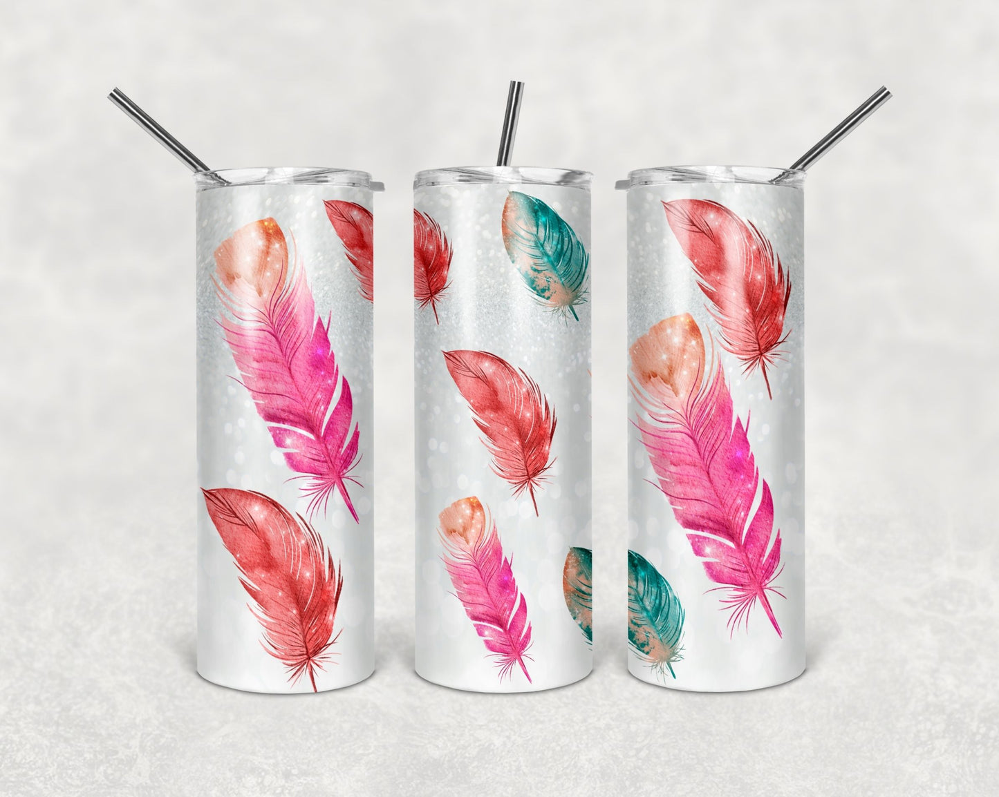 Creative Tumblers ~ Color Feathers