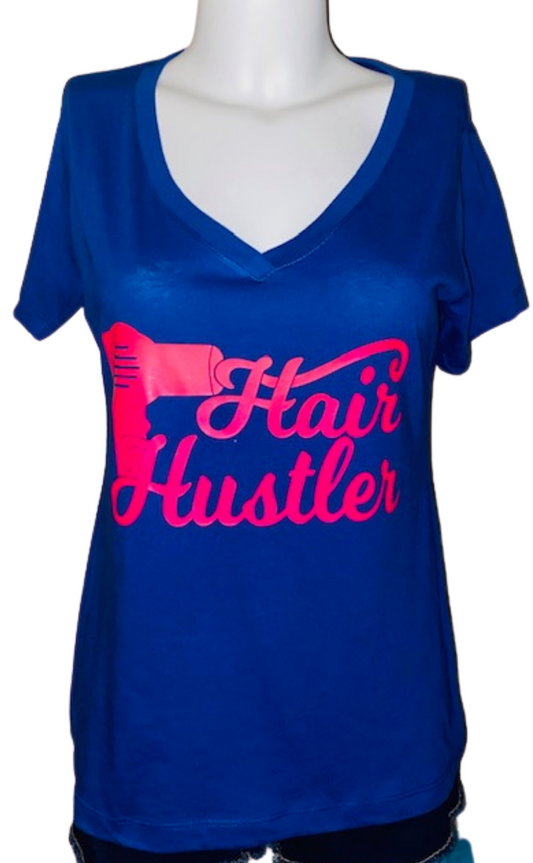 Hair Stylist Life ~ Hair Hustler Ladies V Neck Tee