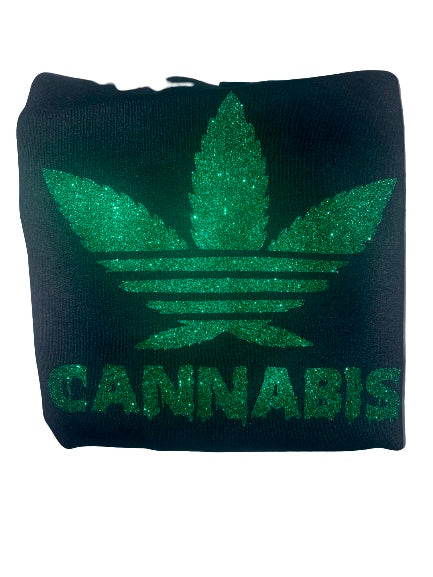 420 Hoodie ~ Cannabis Glitter Drip